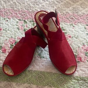 Fly London Red Women's Mules